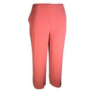 Hilary Radley Womens High Rise Wide Leg Pants Dusty Coral Pink XL